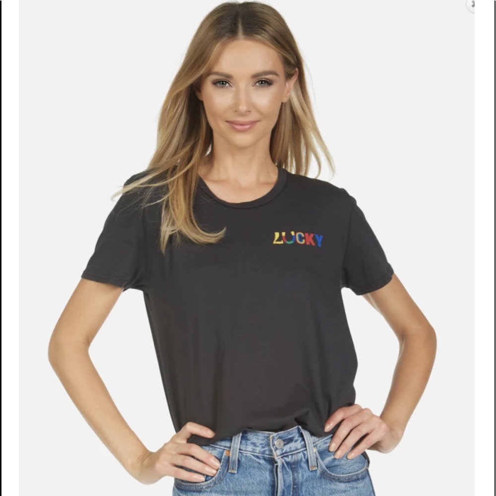 Lauren Moshi Lucky Happy Face printed tee